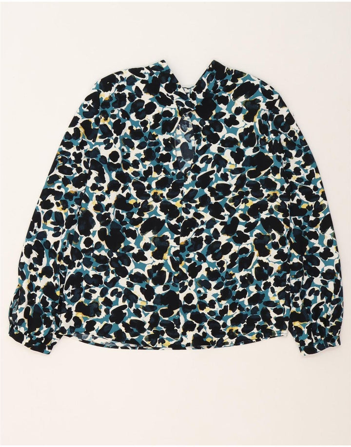 Zara Womens Front Tie Blouse Top UK 10 Small Multicoloured Animal Print