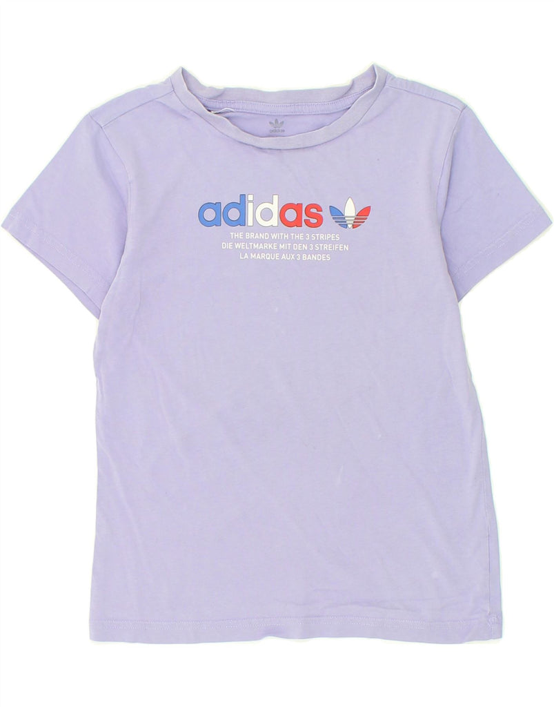 ADIDAS Girls Graphic T-Shirt Top 9-10 Years Purple | Vintage Adidas | Thrift | Second-Hand Adidas | Used Clothing | Messina Hembry 