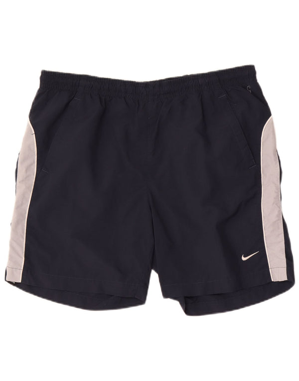 Nike Mens Swimming Shorts Large Navy Blue Colourblock Nylon