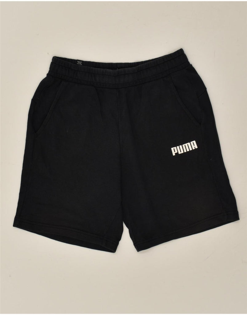 PUMA Mens Graphic Sport Shorts Small Black Cotton | Vintage Puma | Thrift | Second-Hand Puma | Used Clothing | Messina Hembry 