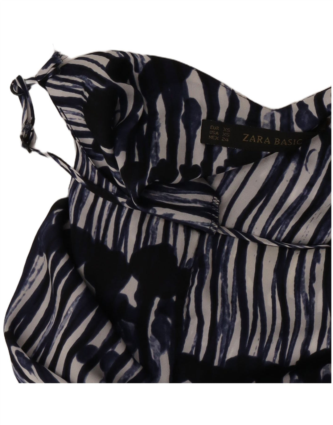 Zara Womens Abstract Pattern Sleeveless Playsuit UK 6 XS  Navy Blue