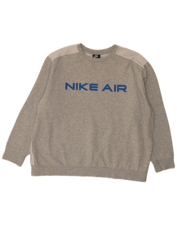 NIKE Mens Sweatshirt Jumper 2XL Grey Colourblock Cotton