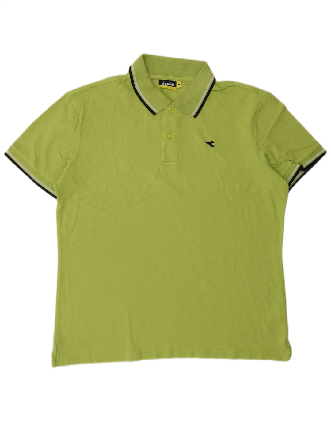 DIADORA Mens Polo Shirt XL Green Cotton