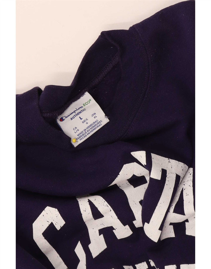 Champion Mens Graphic Sweatshirt Jumper Large Purple