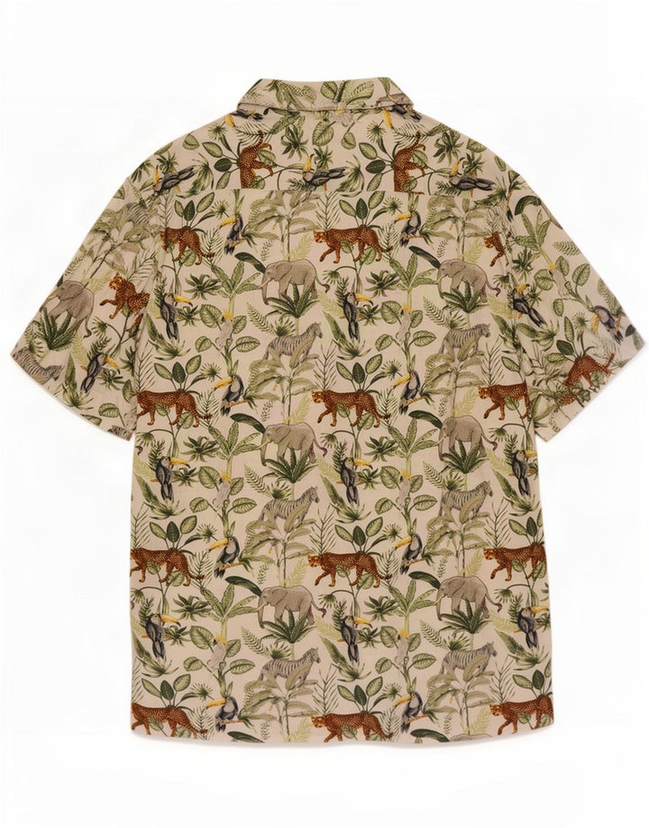 Tessentials Mens Jungle Short Sleeve Shirt Large Multicoloured Animal Print