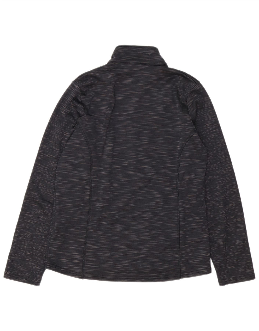 Brugi Mens Zip Neck Sweatshirt Jumper Small Black Flecked Polyester