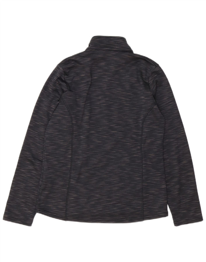 Brugi Mens Zip Neck Sweatshirt Jumper Small Black Flecked Polyester