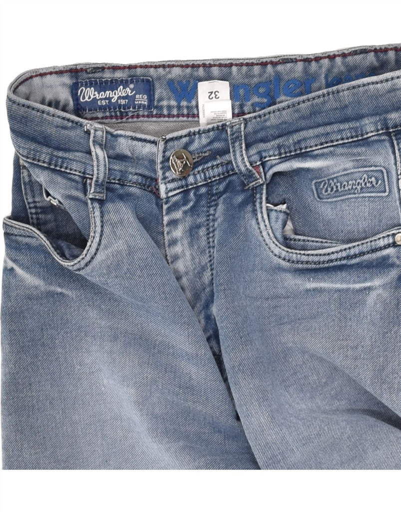 WRANGLER Mens Skinny Jeans W32 L28 Blue Rayon | Vintage Wrangler | Thrift | Second-Hand Wrangler | Used Clothing | Messina Hembry 