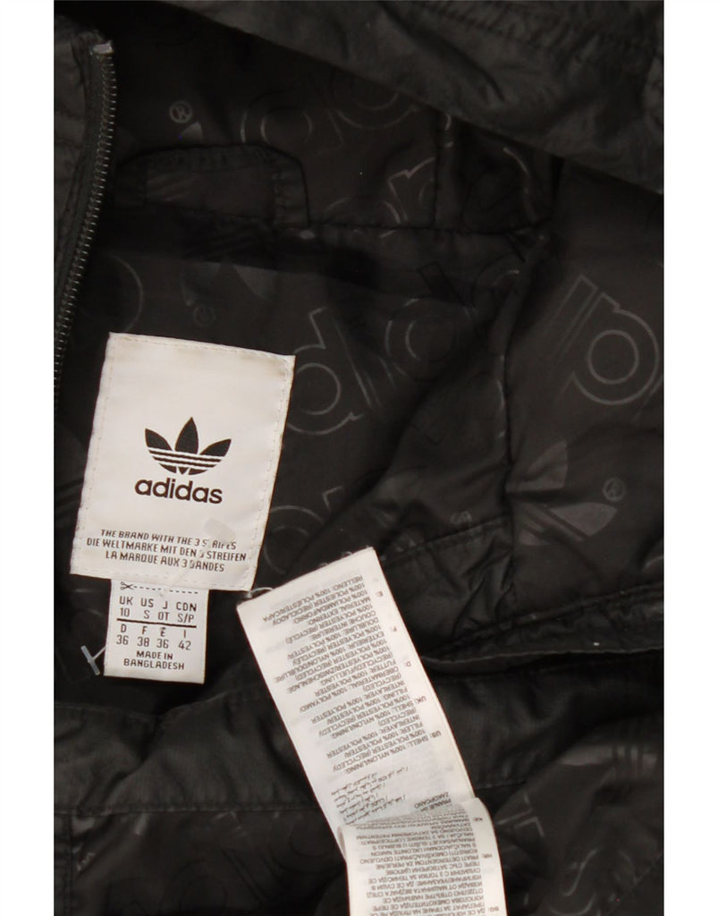ADIDAS Womens Hooded Padded Jacket UK 10 Small  Black Polyamide Vintage Adidas and Second-Hand Adidas from Messina Hembry 