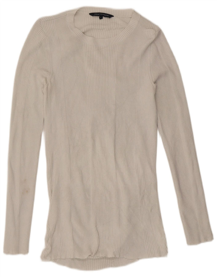 French Connection Womens Top Long Sleeve UK 10 Small White