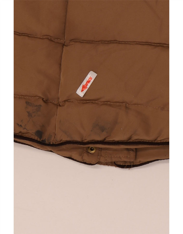 Zara Womens Hooded Padded Jacket UK 14 Large Brown Polyester