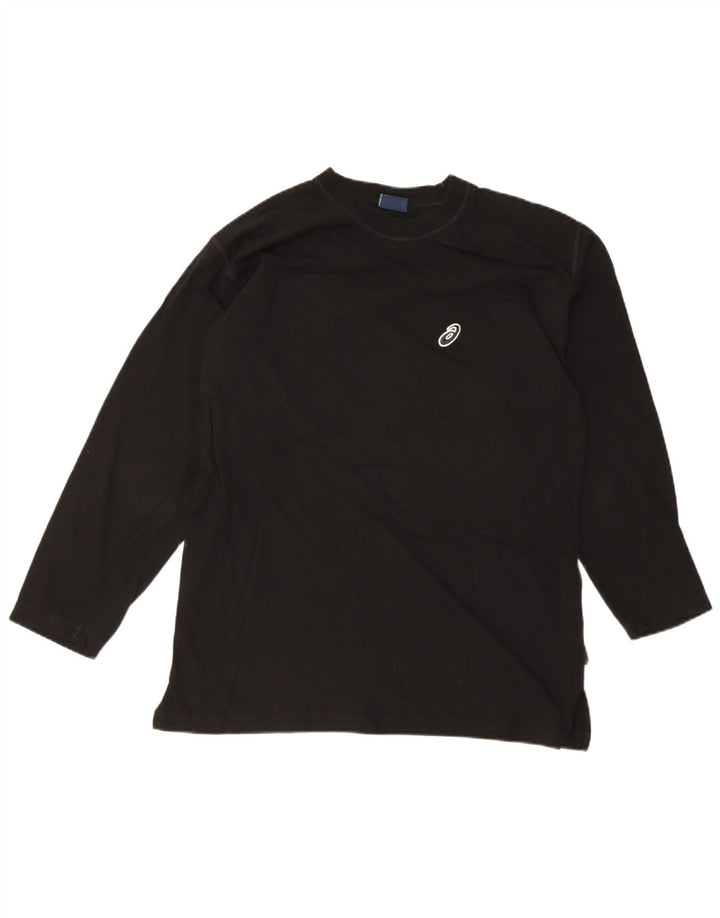 Asics Mens Top Long Sleeve Large Black Cotton