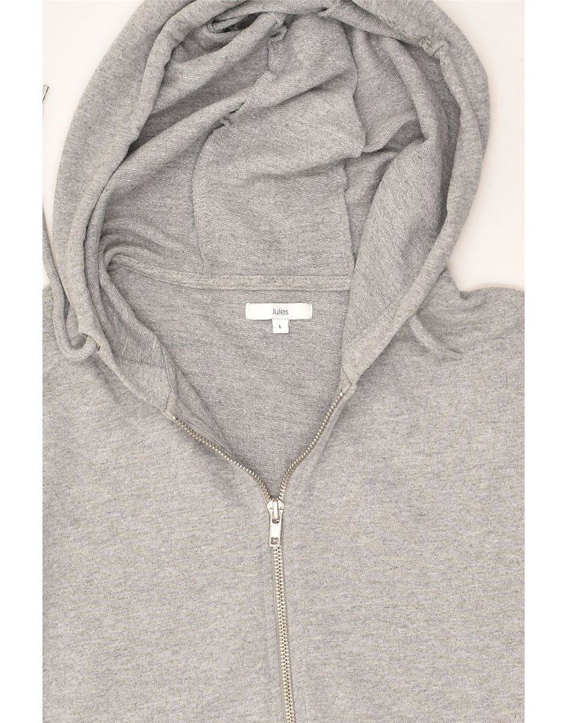 JULES Mens Zip Hoodie Sweater Large Grey Cotton | Vintage Jules | Thrift | Second-Hand Jules | Used Clothing | Messina Hembry 