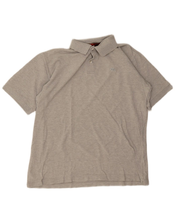 Kappa Mens Polo Shirt Large Grey Flecked Cotton