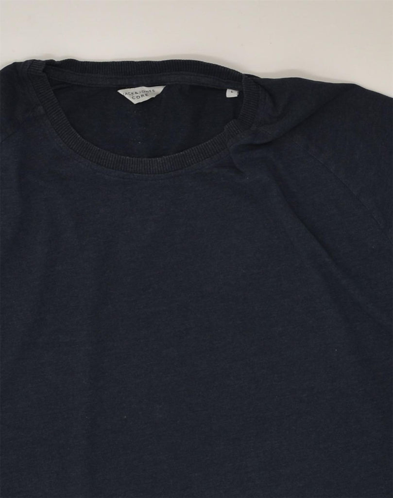 JACK & JONES Mens Core T-Shirt Top Large Navy Blue Polyester | Vintage Jack & Jones | Thrift | Second-Hand Jack & Jones | Used Clothing | Messina Hembry 