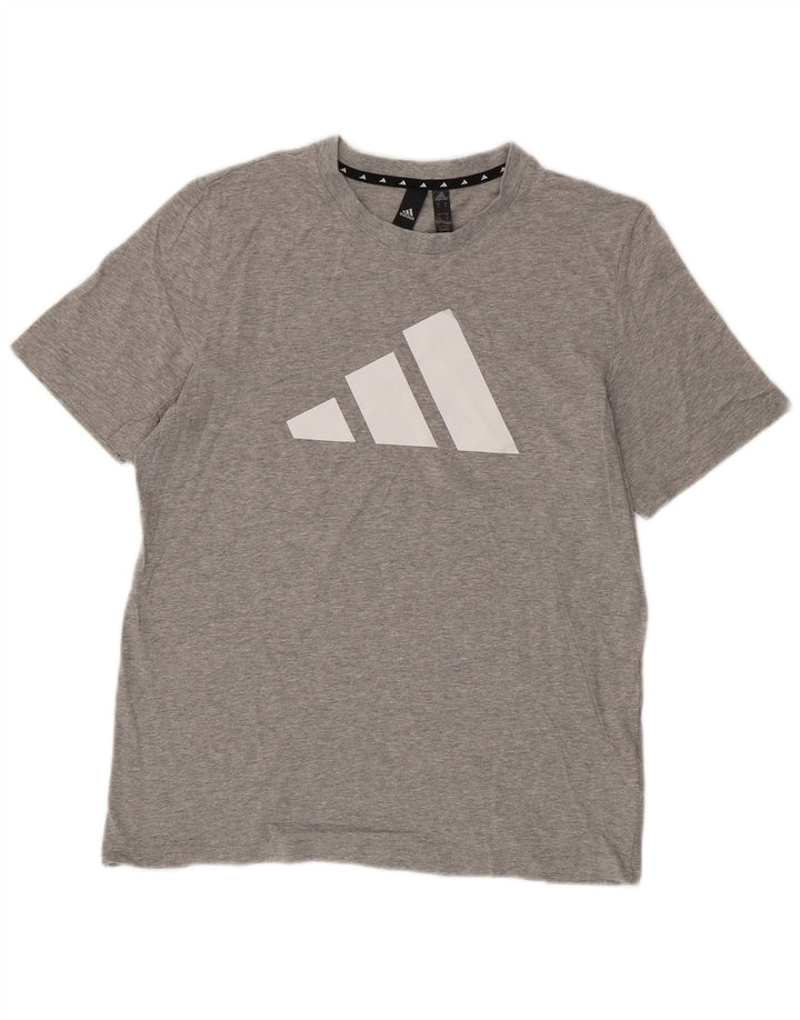 Adidas Mens Graphic T-Shirt Top Medium Grey Cotton