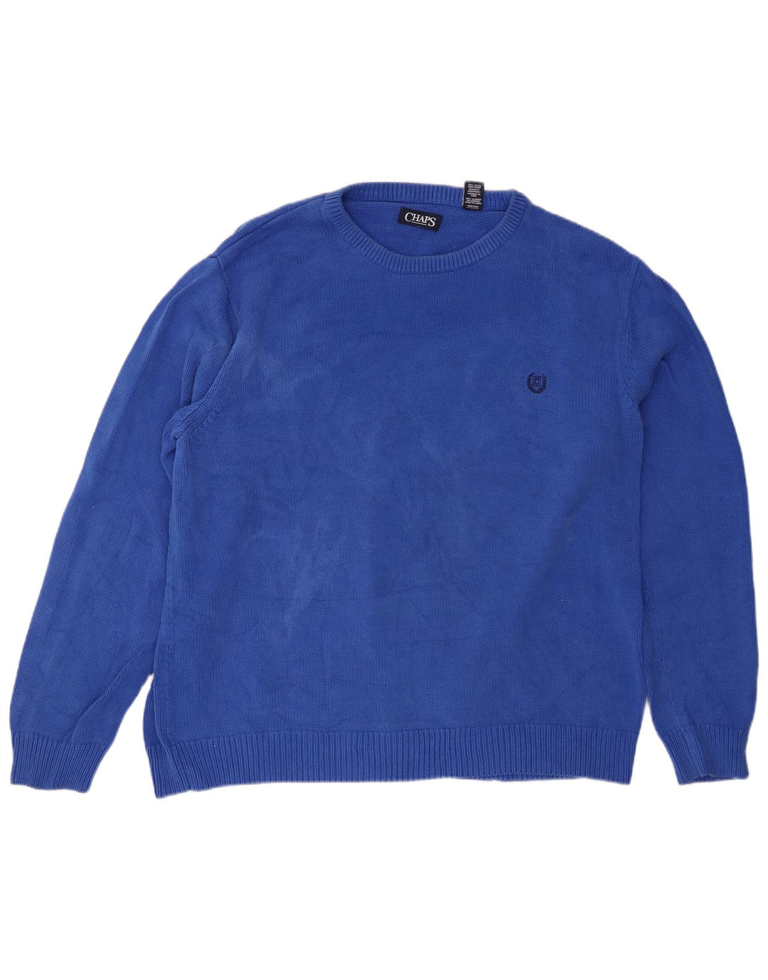 Chaps Mens Boat Neck Jumper Sweater 2XL Blue Cotton
