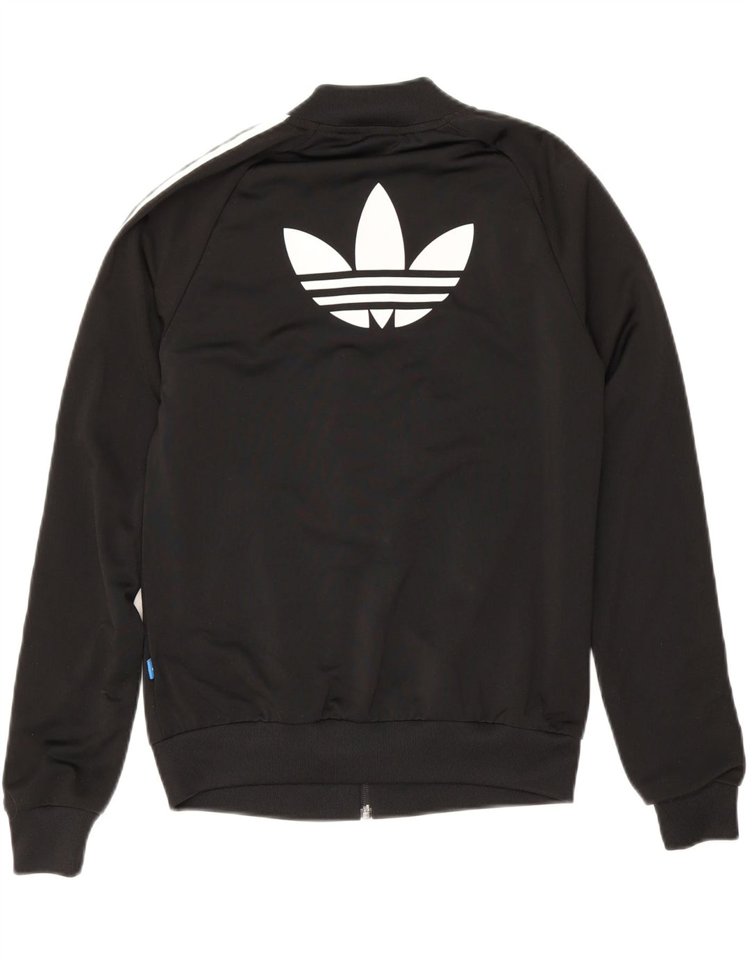 Adidas Womens Graphic Tracksuit Top Jacket UK 6 XS Black Polyester