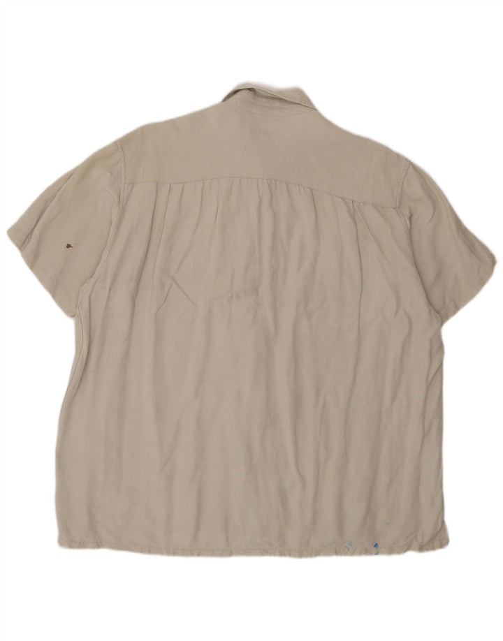 Nautica Mens Short Sleeve Shirt Large Grey Linen