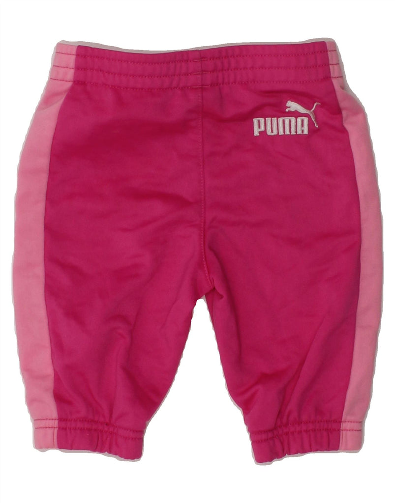 PUMA Baby Girls Joggers Tracksuit Trousers 0-3 Months Pink Colourblock Vintage Puma and Second-Hand Puma from Messina Hembry 