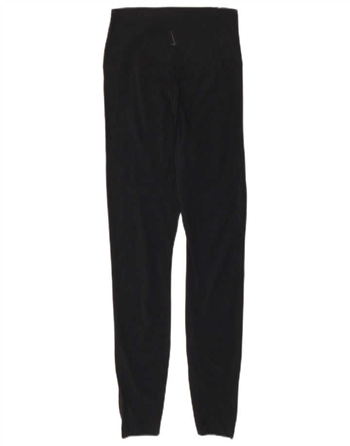 NIKE Womens Dri Fit Leggings UK 8 Small  Black Nylon
