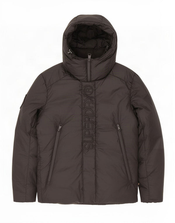 Superdry Mens Graphic Hooded Padded Jacket UK 40 Large Black