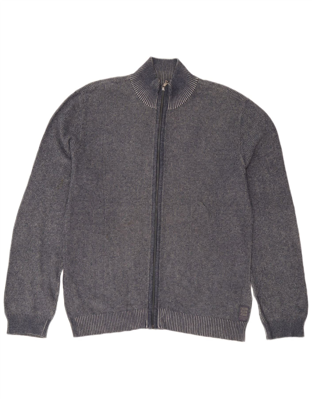 Calvin Klein Jeans Mens Cardigan Sweater  Large Navy Blue Cotton