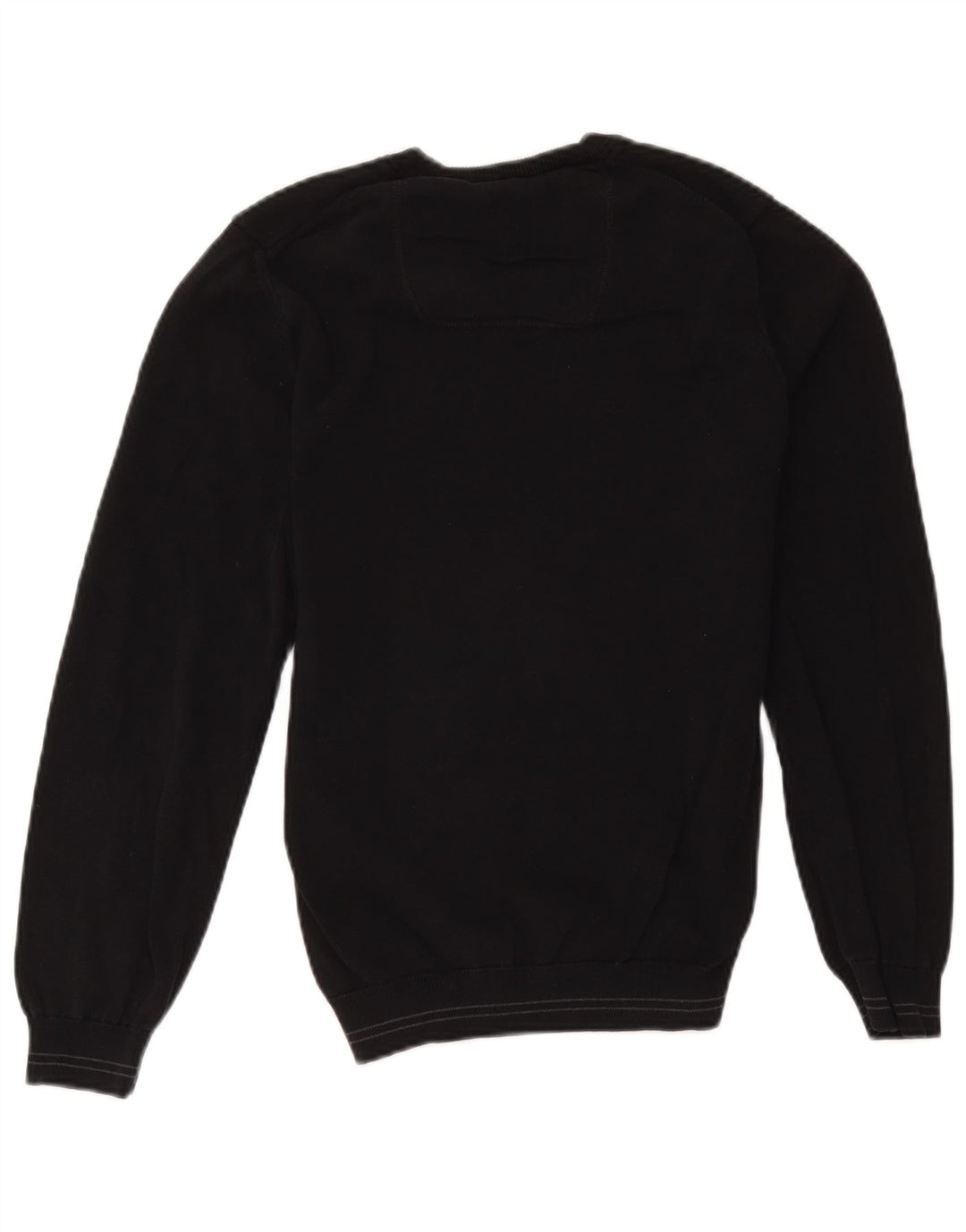 Hugo Boss Mens V-Neck Jumper Sweater Small Black Cotton