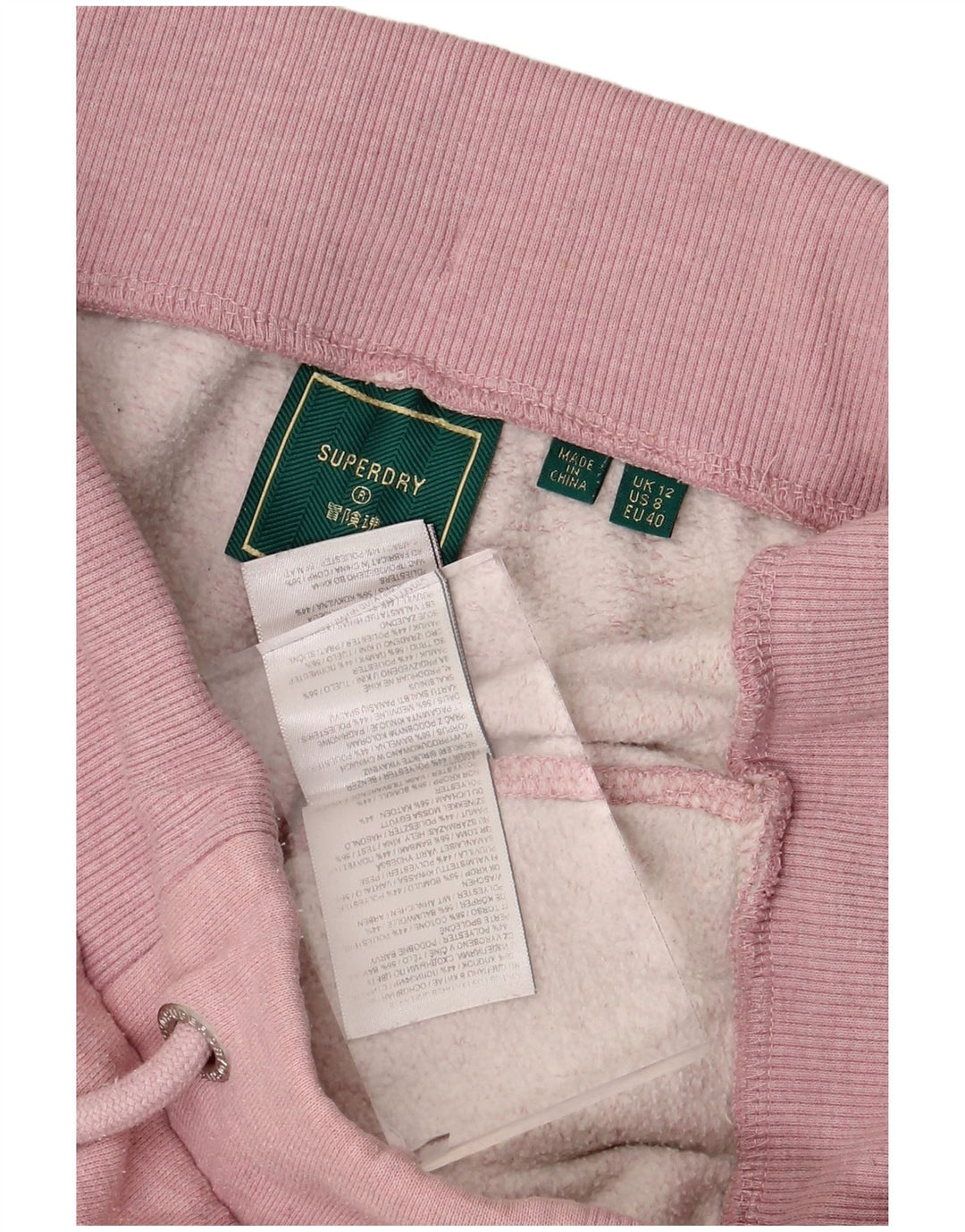 Superdry Womens Tracksuit Trousers Joggers UK 12 Medium  Pink Polyester