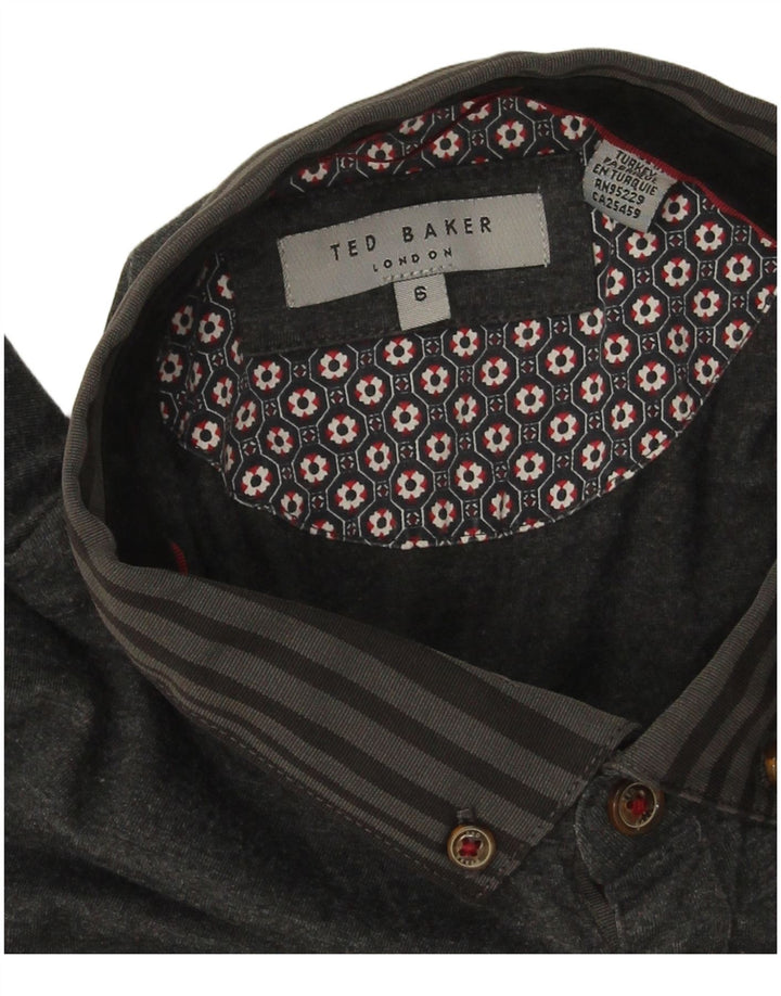 Ted Baker Mens Polo Shirt Size 6 2XL Grey Polyester