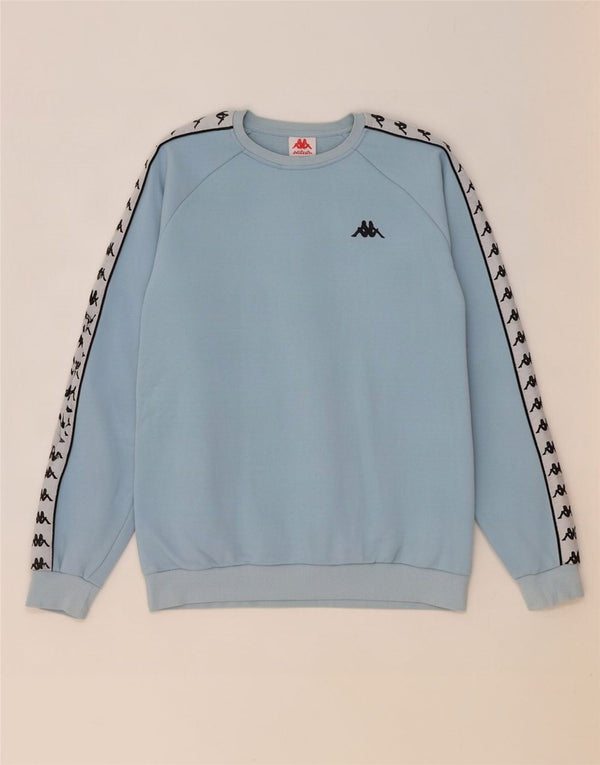 Kappa Mens Graphic Sweatshirt Jumper Large Blue Colourblock Cotton