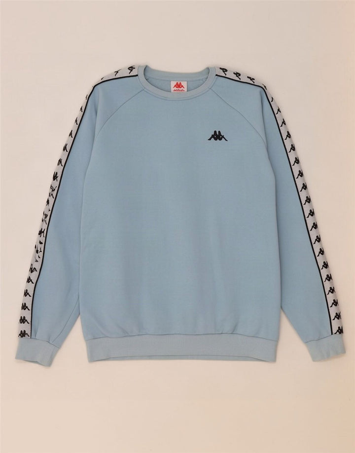 Kappa Mens Graphic Sweatshirt Jumper Large Blue Colourblock Cotton