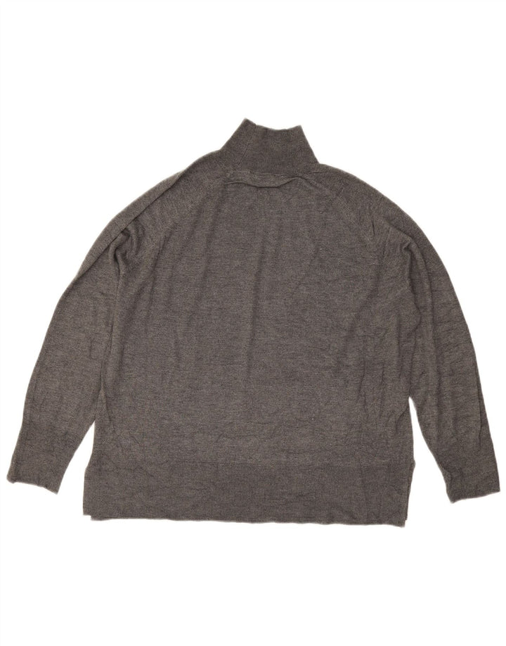 Zara Womens Oversized Turtle Neck Jumper Sweater UK 14 Medium Grey