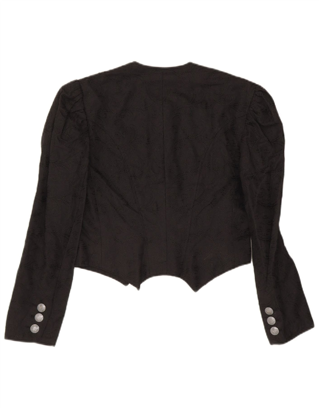 Gossl Womens Trachten Crop Cardigan Top EU 40 Medium Black Linen
