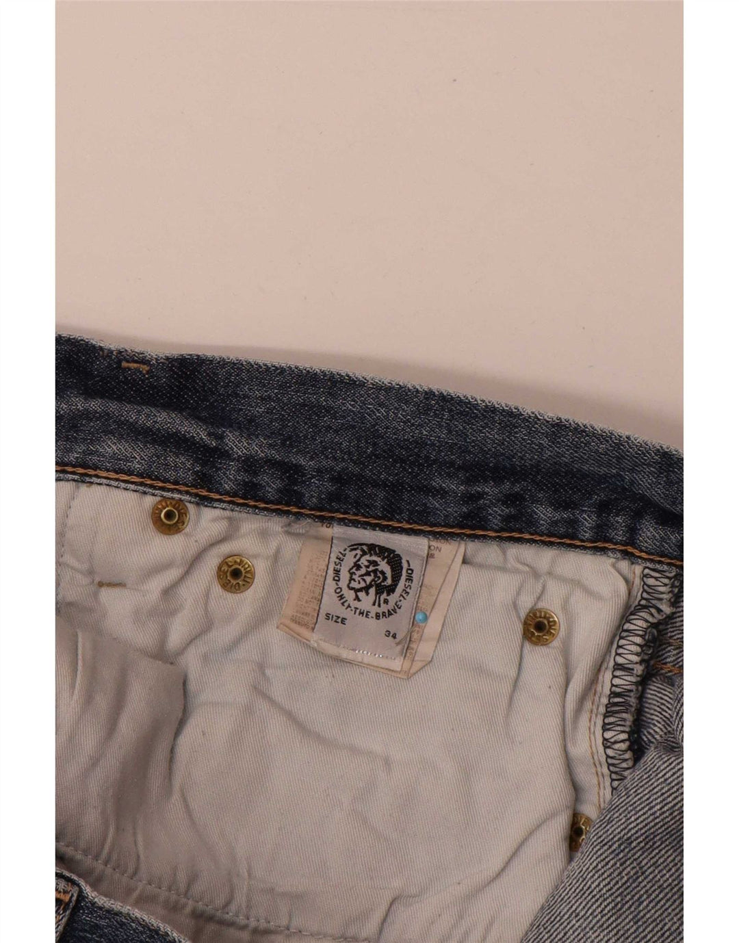 Diesel Mens Straight Jeans W34 L30 Blue Cotton