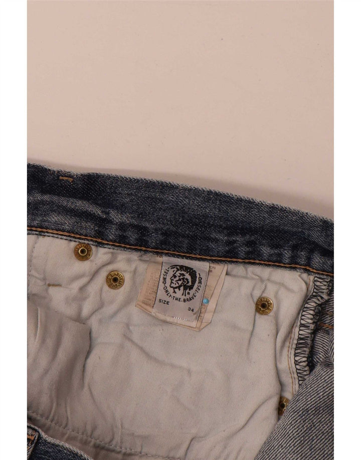 Diesel Mens Straight Jeans W34 L30 Blue Cotton