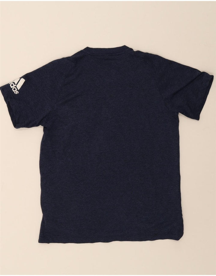 ADIDAS Mens Graphic T-Shirt Top Small Navy Blue Polyester Vintage Adidas and Second-Hand Adidas from Messina Hembry 