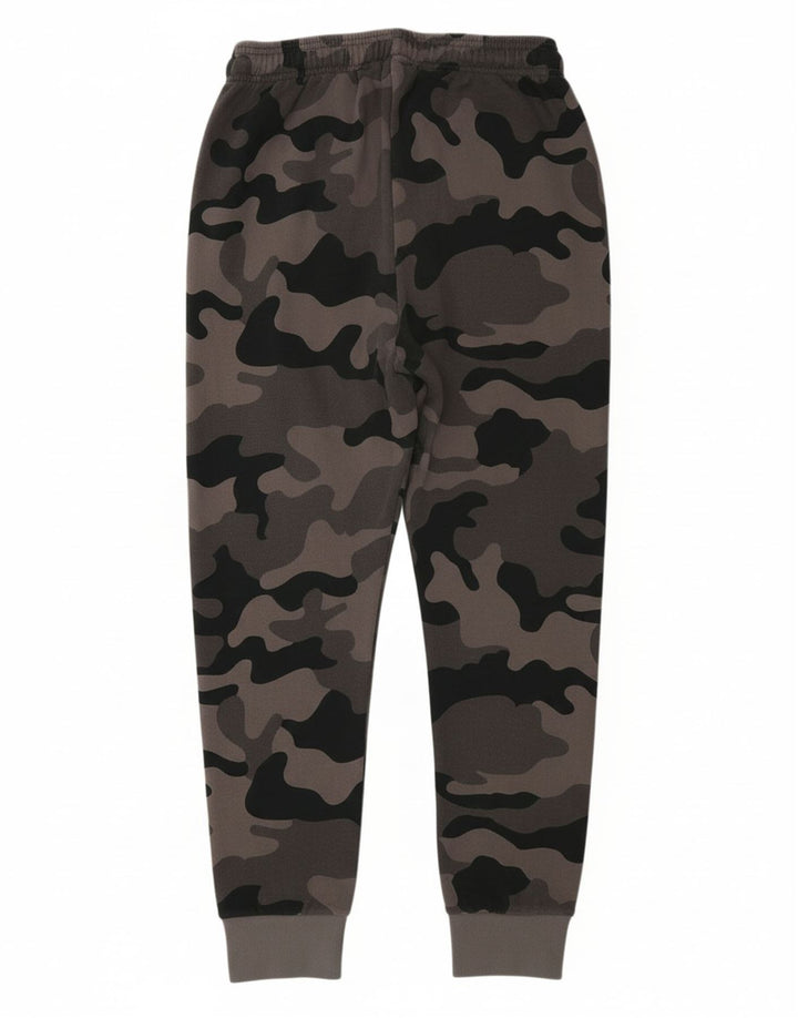 CHAMPION Mens Graphic Tracksuit Trousers Joggers Small Grey Camouflage
