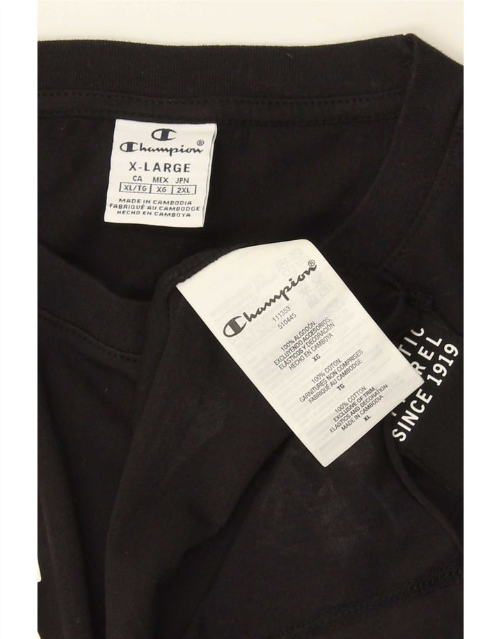 Champion Mens Graphic Vest Top XL Black Cotton