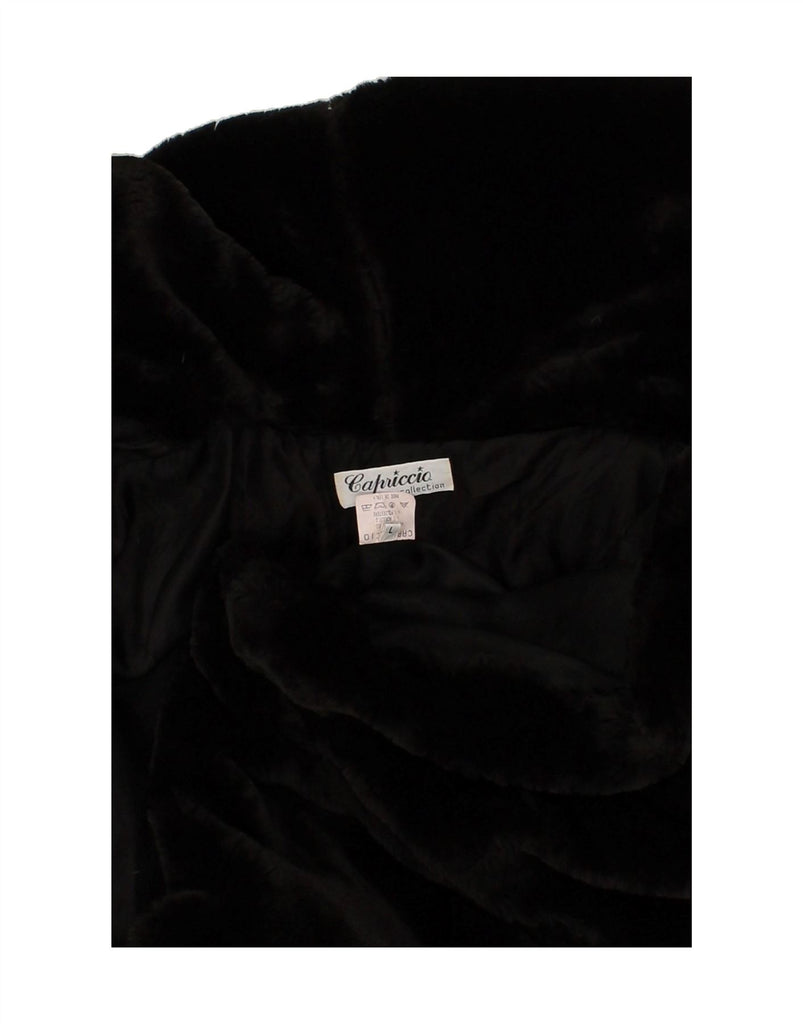 CAPRICIO Womens Oversized Faux Fur Overcoat UK 16 Large Black Acrylic | Vintage Capricio | Thrift | Second-Hand Capricio | Used Clothing | Messina Hembry 