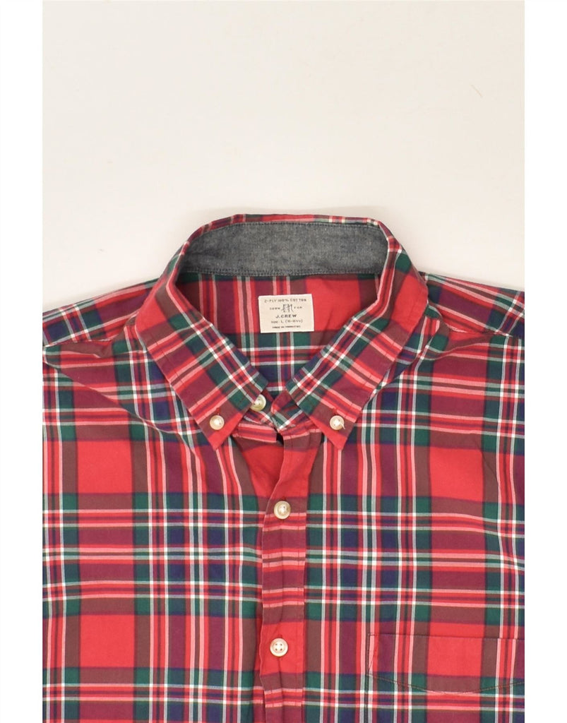 J. CREW Mens Shirt Size 16 16 1/2 Large Red Check Cotton | Vintage J. Crew | Thrift | Second-Hand J. Crew | Used Clothing | Messina Hembry 