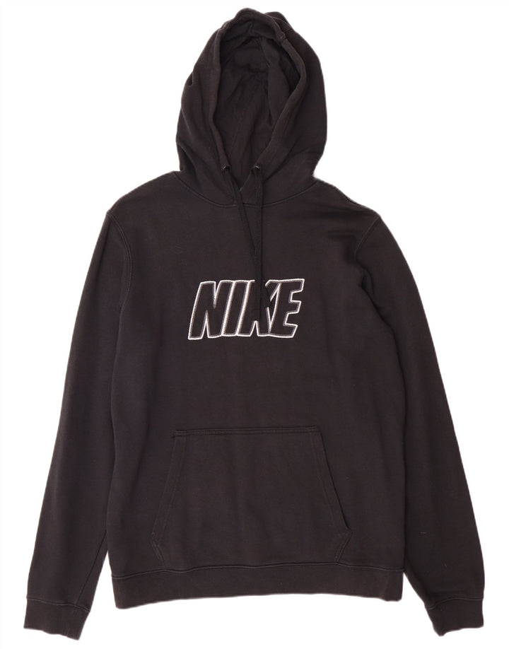 Nike Mens Graphic Hoodie Jumper Medium Black Cotton