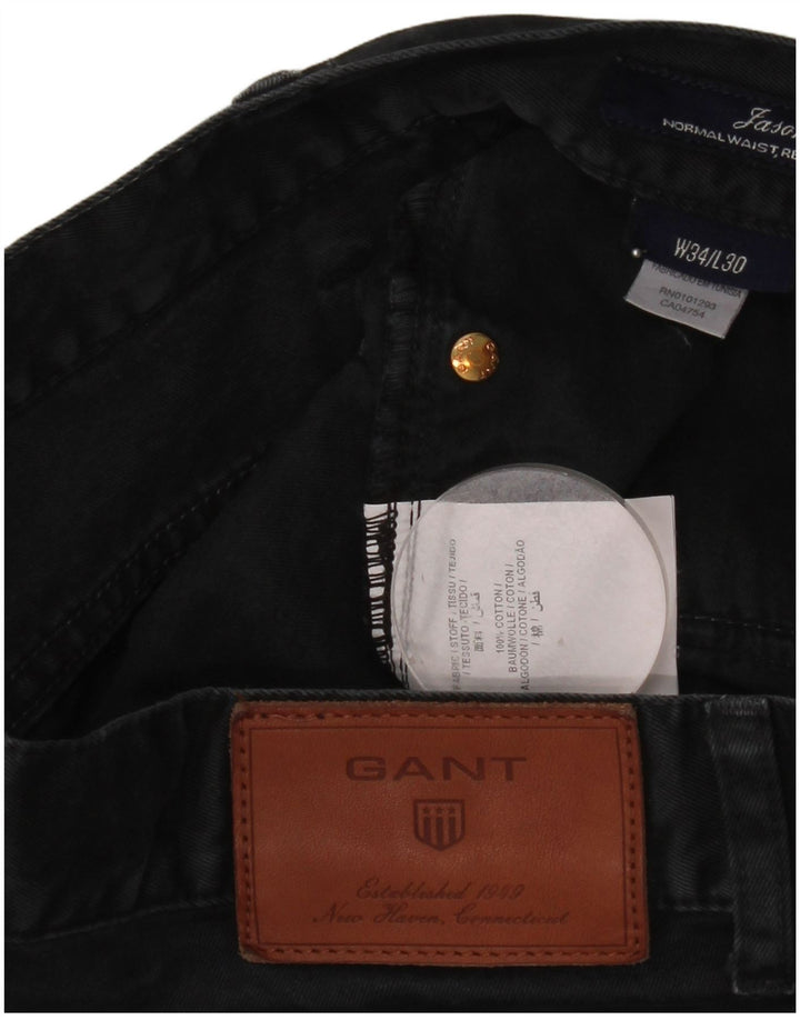 Gant Mens Straight Jeans W34 L30 Black Cotton