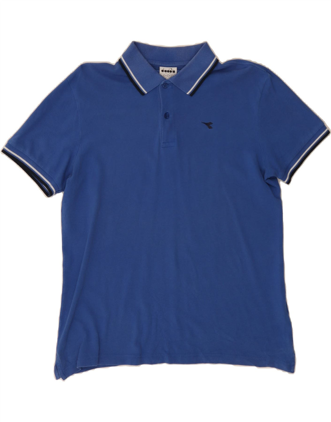 DIADORA Mens Polo Shirt Medium Blue Cotton Vintage Diadora and Second-Hand Diadora from Messina Hembry 