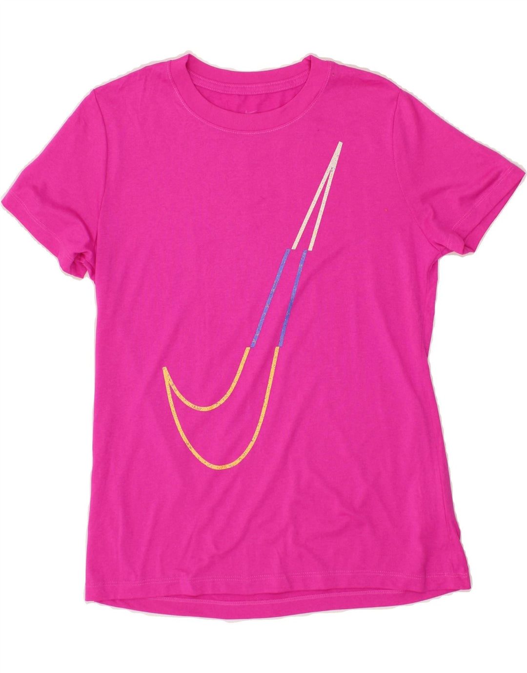 NIKE Womens Dri Fit Graphic T-Shirt Top UK 12 Medium Pink Polyester Vintage Nike and Second-Hand Nike from Messina Hembry 