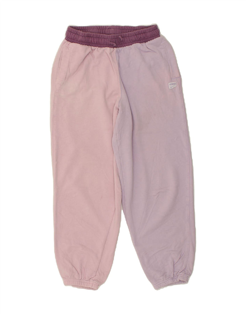 PUMA Womens Tracksuit Trousers Joggers UK 10 Small Pink Colourblock Cotton Vintage Puma and Second-Hand Puma from Messina Hembry 