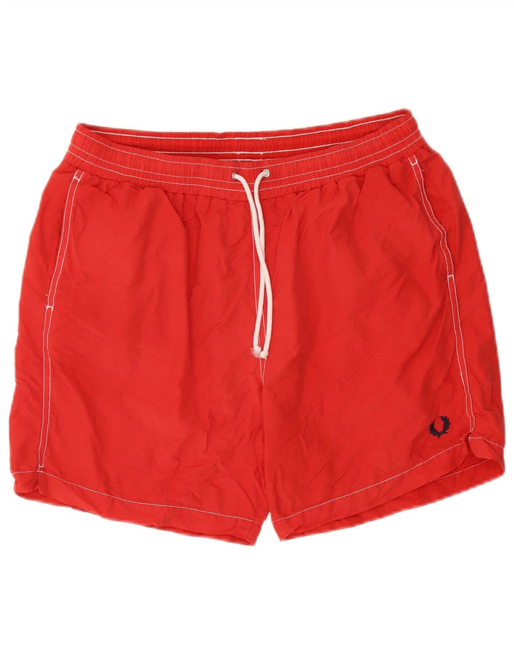 Fred Perry Mens Swimming Shorts XL Red Cotton