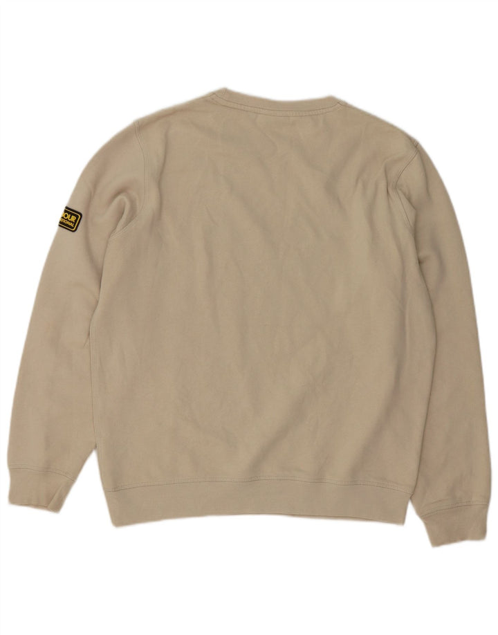 Barbour Mens Sweatshirt Jumper Medium Beige Cotton