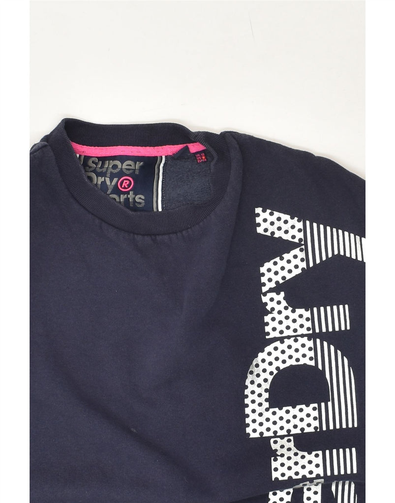 SUPERDRY Womens Oversized Graphic Sweatshirt Jumper UK 10 Small  Navy Blue | Vintage Superdry | Thrift | Second-Hand Superdry | Used Clothing | Messina Hembry 