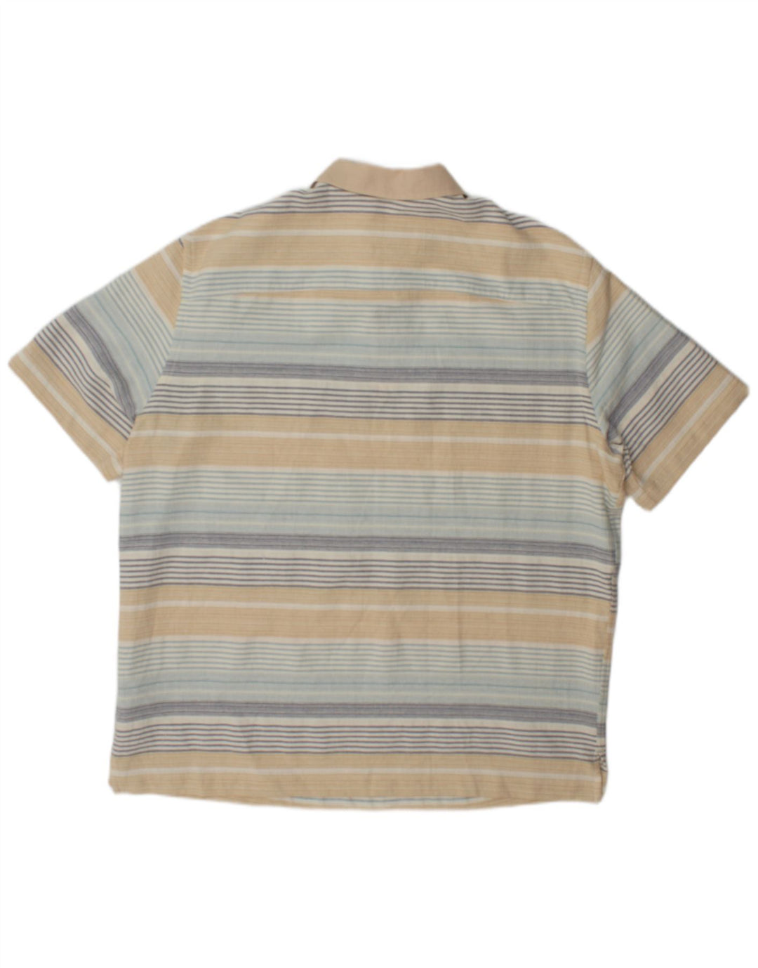 Zara Mens Polo Shirt Large Multicoloured Striped Cotton